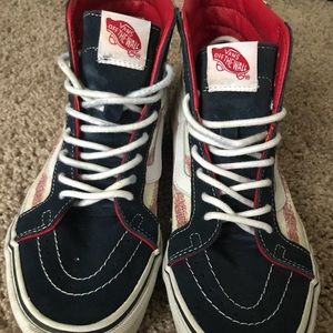 American flag vans sk8 hi’s